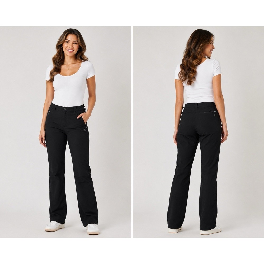 Craghoppers Pro Stretch Hiking Pants Womens 10 Black Travel Outdoor 30x